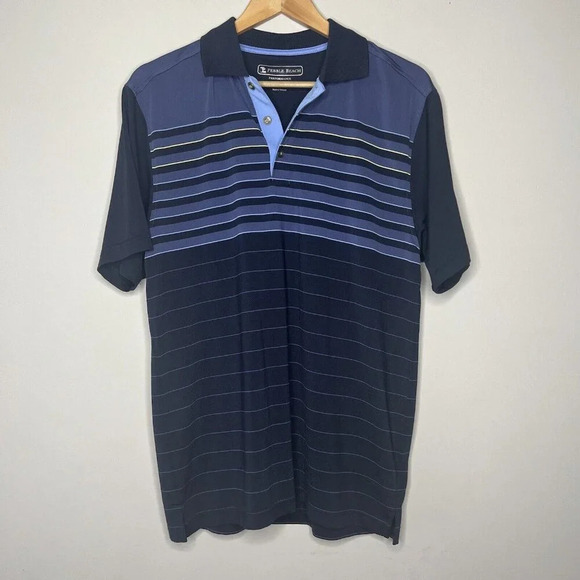 Pebble Beach Golf Polo Shirt Blue Stripes Sz Small Embroidered - Picture 1 of 7